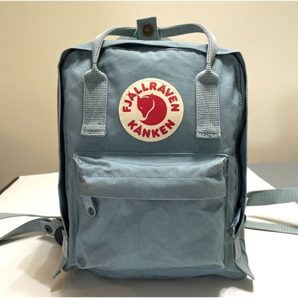 Fjallraven Mini Backpack Kanken Blue Inner Pockets Adjustable Strap Shoulder
